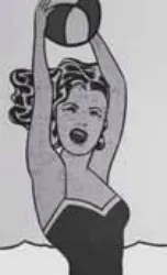 mulher de maiô com bola na mão