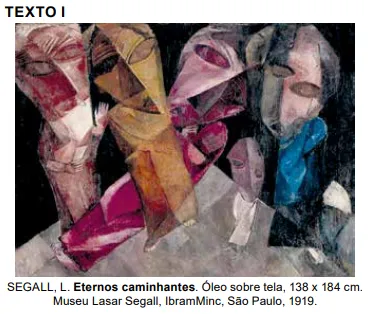 SEGALL, L. Eternos caminhantes. Óleo sobre tela, 138 x 184 cm.Museu Lasar Segall, IbramMinc, São Paulo, 1919