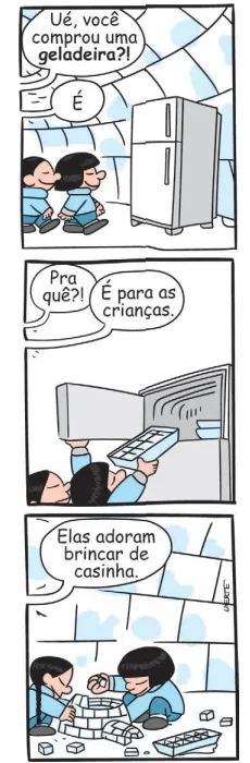 Ué, você comprou uma geladeira?! pra quê?! E para as crianças. Elas adoram brincar de casinha.