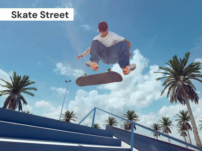 jovem praticando skate street