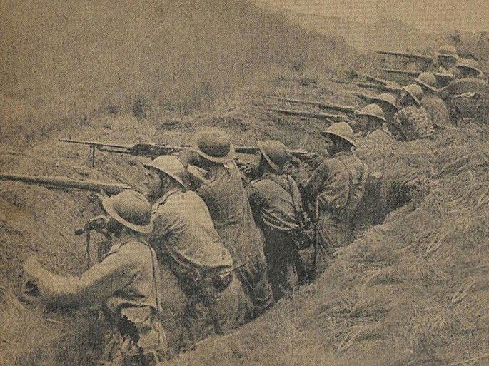 Soldados paulista em trincheira em Silveiras, 1932