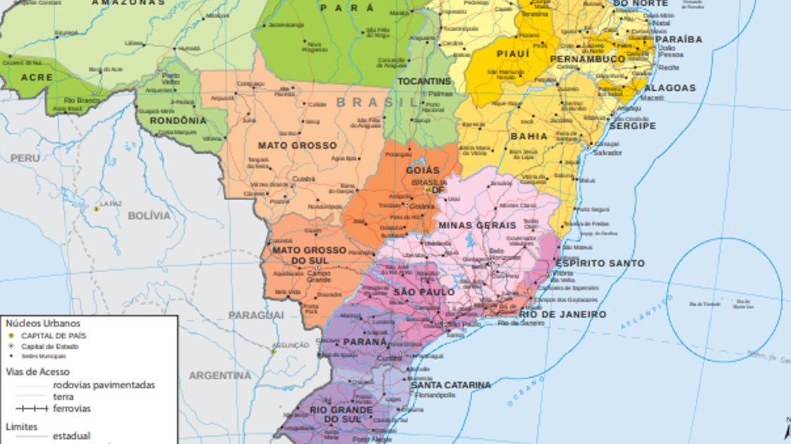Território brasileiro: características, extensão, formação e fronteiras -  Toda Matéria