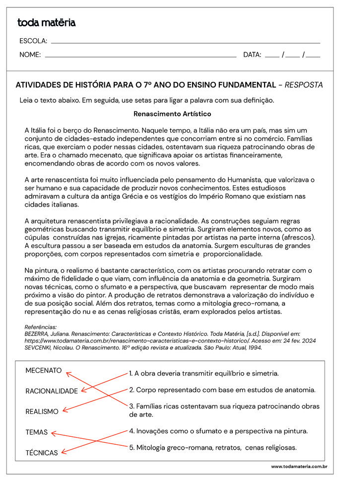texto e atividade sobre renascimento artístico_respostas