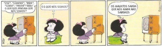 Tririnha da Mafalda sobre consumismo