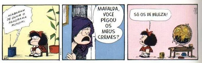 Tirinha da Mafalda sobre panorama mundial