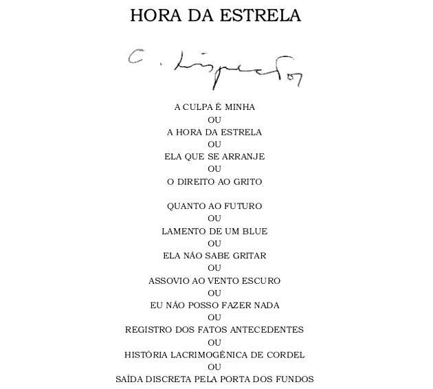 A Hora da Estrela, Clarice Lispector  A hora da estrela, Obras de clarice  lispector, Resumos enem