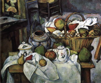 Vasos, cestas e frutas