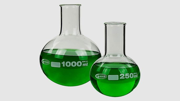 vidraria de laboratório balão de fundo redondo