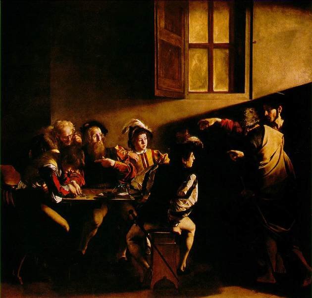 vocação de são mateus, de Caravaggio